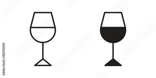 Wine glass icon template color editable. for graphic and web design.