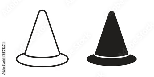 Witch hat icon template color editable. for graphic and web design.