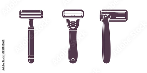 Obtain this thoughtfully designed symbol of a straight razor, barber razor, and safety razor.