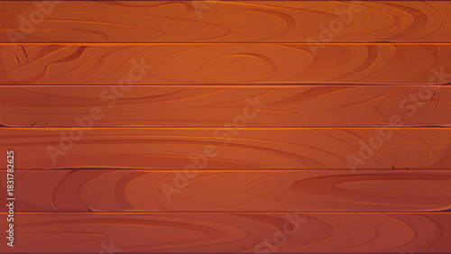 Cartoon wooden sign board, rustic wood texture planks. Wooden background for vector game UI, floor timber, table top or wall panel. Mahogany brown wood signboard backdrop with hardwood grain texture