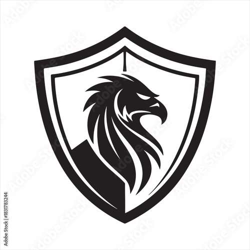 shield tech security vector silhouette line art idea illustration. tech shield icons