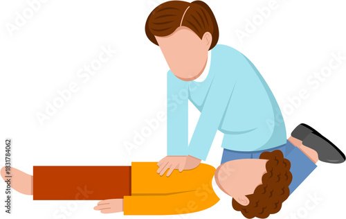 Man Performing CPR On Another Man