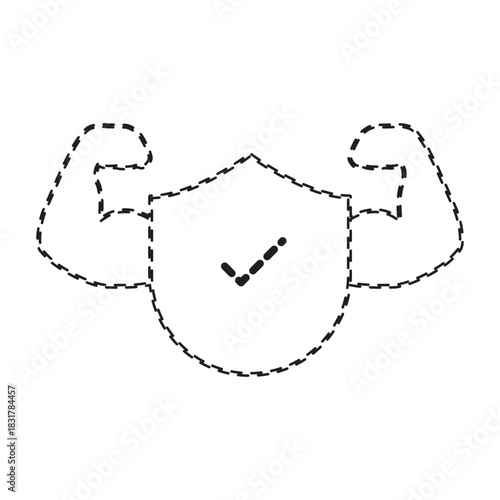 Shield icon. Shield with check mark symbol isolated on white background,