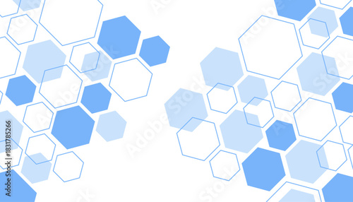 Abstract blue hexagon shape for frame illustration design
