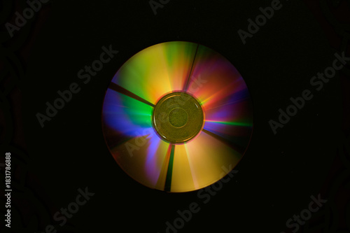 colorful reflections of light on a CD