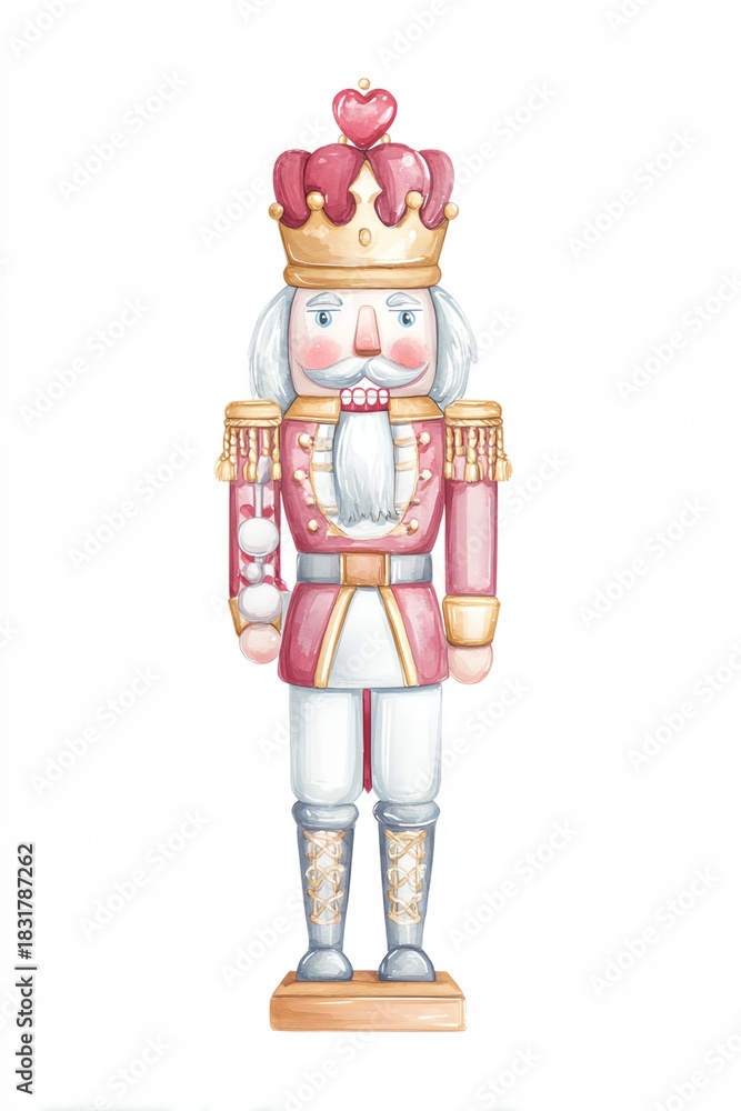 Fototapeta premium Wooden nutcracker with a crown on top