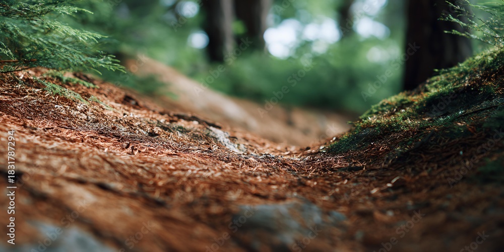 Fototapeta premium Dirt path with a few trees in the background