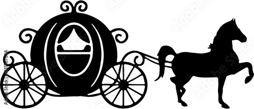 horse and carriage illustration silhouette design