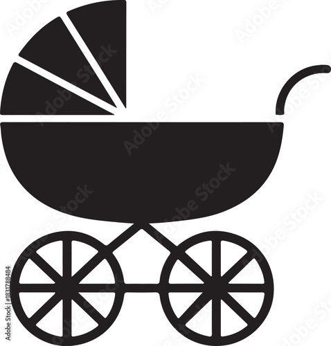 Stylized Baby Carriage Icon A Symbol of New Life and Beginnings