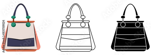 A minimal handbag isolated vector illustration