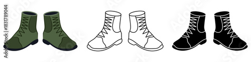 Outdoor rubber boots isolated vector illustration