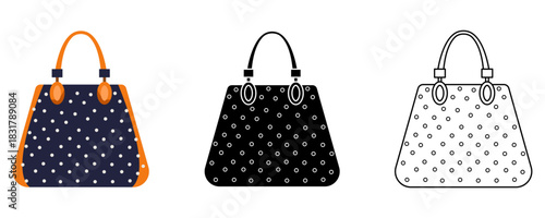 Elegant handbag isolated vector illustration
