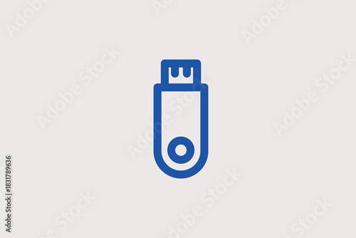 usb drive illustration in line style design. Vector illustration.	