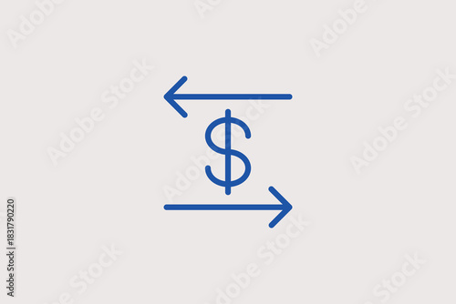 currency exchange illustration in line style design. Vector illustration.	