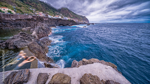 Natural Swimming Pools and Rocky Coast at Porto Moniz, Madeira, Portugal, Europe