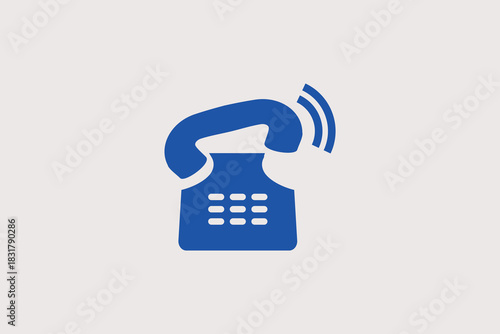 old telephone illustration in line style design. Vector illustration.	