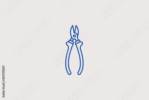 nippers illustration in line style design. Vector illustration.	