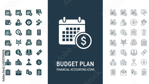 Budget Planning Icons Streamlined Financial Accounting Symbols for Success