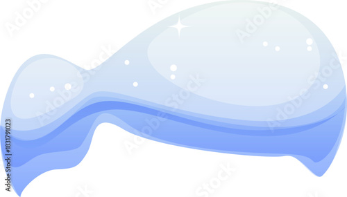 Snow cap or winter ice snowdrift of snowy drift on roof or window, cartoon vector icon. Snow cap element of snowy pile for Christmas or New Year holiday decoration and winter snowy game asset