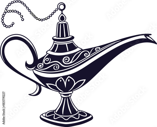 Ornate Magical Genie Lamp Illustration