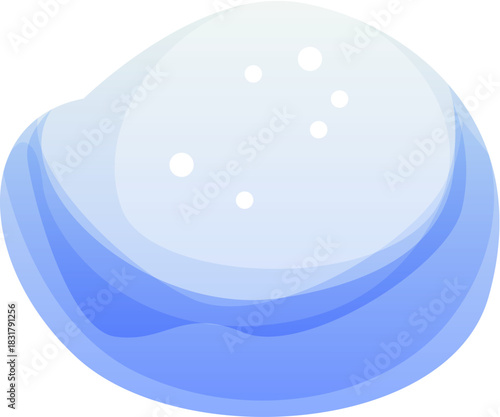 Snow cap or snowy winter ice snowdrift and frozen snowball, cartoon vector. Window and roof snowcap or snow drift ball of snowflakes pile, frozen cold icy snow cap for Christmas or New Year holiday