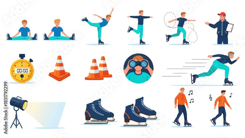 Collection of Ice Skating and Sports Icons