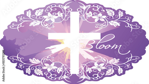 Conceptual illustration of a divine bloom representing growth spirituality and natural beauty with vibrant colors and elegant design elements