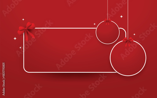 Christmas label. Festive Christmas text box vector. Perfect for seasonal messages or text and greetings.