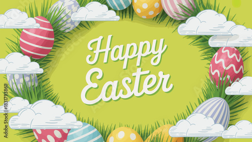 Abstract composition with vibrant butter yellow background and geometric shapes in cmyk colors