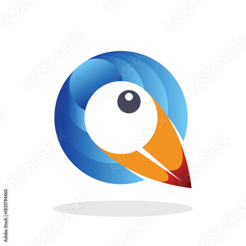 Bird's beak initial Q logo vector illustration 