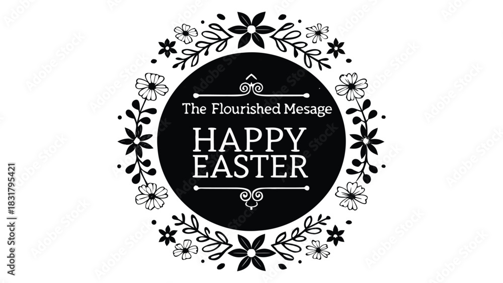 Fototapeta premium Conceptual illustration showcasing a flourished message with vibrant colors and clear typography ideal for communication and design projects