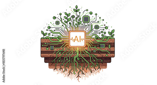 Artificial Intelligence and Nature Fusion, Generative AI.