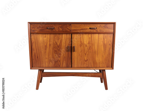 Wallpaper Mural An antique brown wooden cabinet and matching desk object featuring a vintage oak style with an empty drawer isolated on white for retro home interior design Torontodigital.ca