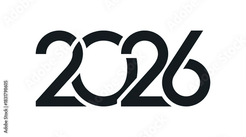 Illustration silhouette of a 2026 logo