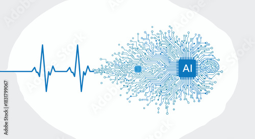 Artificial intelligence transforming healthcare with advanced data analysis, Generative AI.