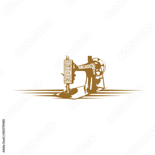 Vintage Sewing Machine Logo Vector illustration