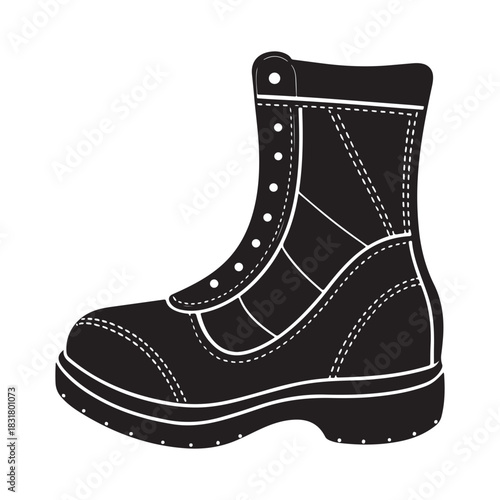 Winter boot silhouette vector illustration