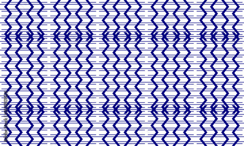 seamless black box, blue vertical zigzag line and two tone blue row horizontal background, vertical Zig zag chevron blue on white tile repeat seamless pattern replete image design for fabric printing