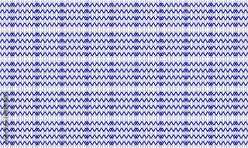 seamless strip, blue horizontal raw zigzag line and two tone blue  background, Zig zag chevron blue on white tile repeat seamless pattern replete image design for fabric printing