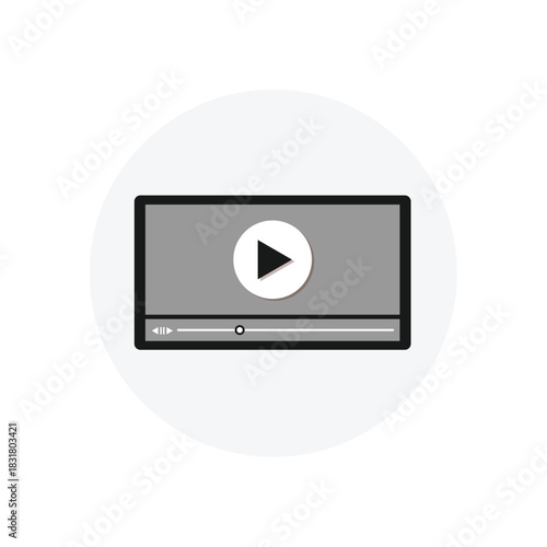 Video Player Flat Design Communications Icon