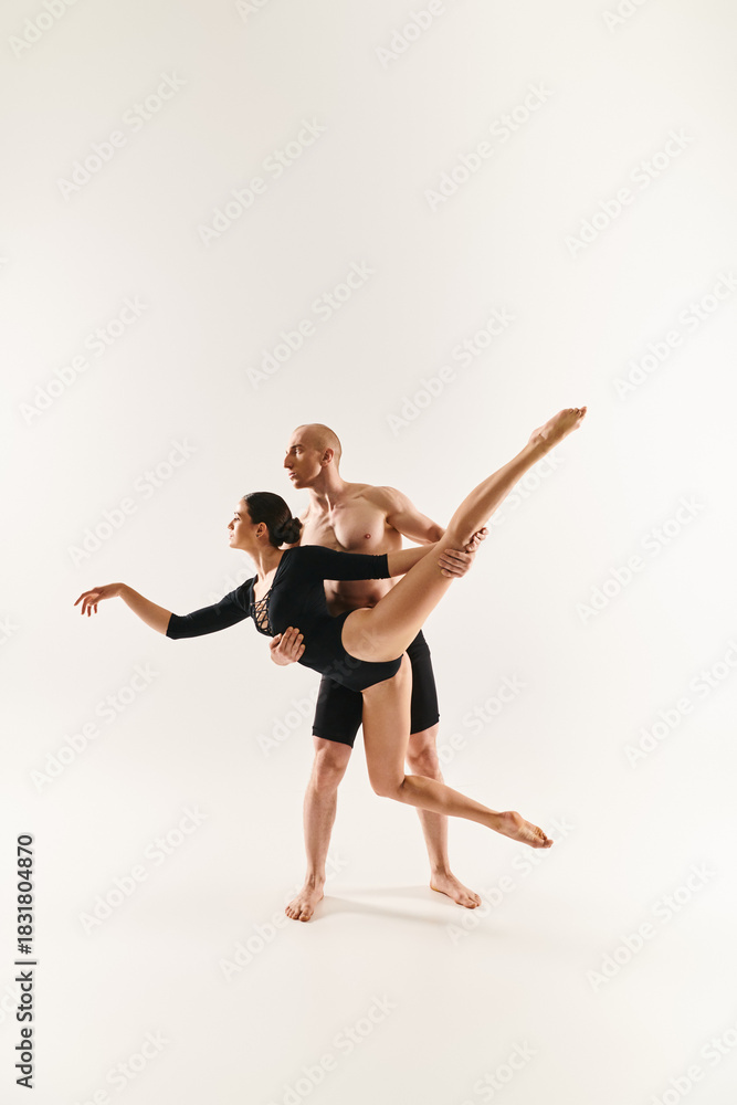 Obraz premium Vivid acrobatics showcase young dancers in a dynamic and expressive performance