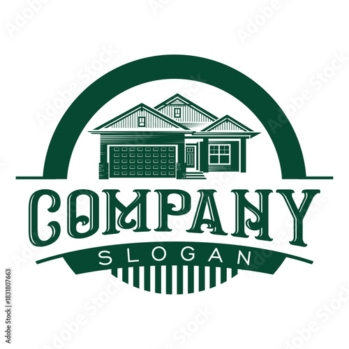 Vintage Real Estate Badge Logo Vector illustration