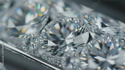 Wallpaper Mural Sparkling Diamonds - A Close-Up View of Precious Gemstones in Detail. Torontodigital.ca