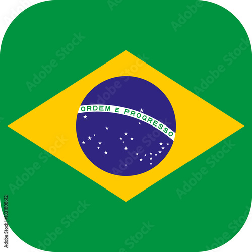Brazil Flag Rounded Square Icon