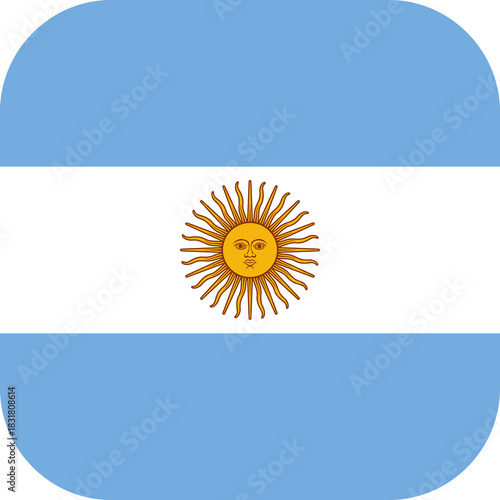 Argentina Flag Rounded Squa...