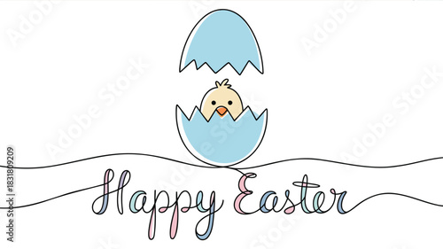 Abstract single unbroken line creating a continuous flow with vibrant color gradients and bold typography elements