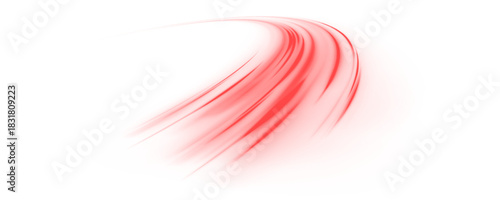 PNG curved neon lines twist and flow with motion across a dark background. Bright cyan streaks and glowing trails highlight speed and energy. Vector light lines overlap with dynamic motion blur.