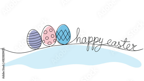 Abstract continuous flowing line forming a gentle rolling hill landscape in a minimalist artistic style