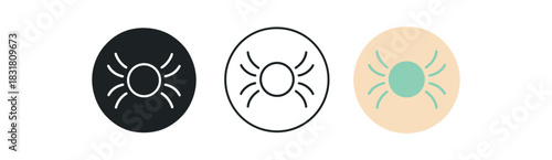 breathing exercise icons three circle shapes with expanding lines inhale exhale rhythm one flat solid monochrome one thin black outline black and white one full color flat icon mint and