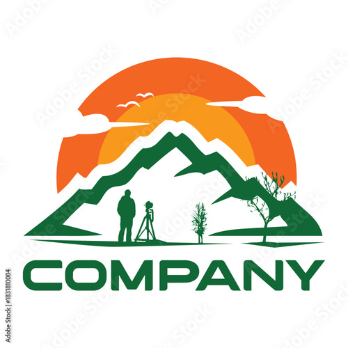 Landscape Mountain photography logo vector illustration